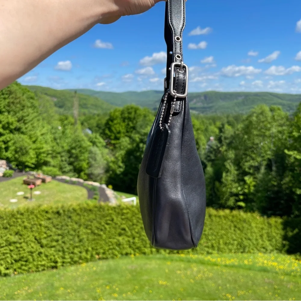 SOLD 🔴 Coach bag zoe 9593 black leather bag vintage RARE shoulder bag - Picture 4 of 17